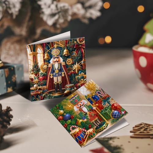 POETRYDRAW DIY Diamond Art Painting Greeting Card Kit, Creative Craft Set for Card Making，Christmas Soldier