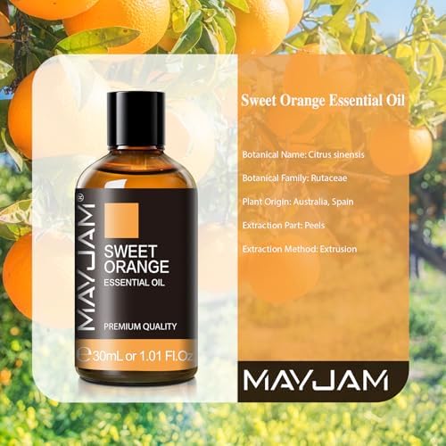 MAYJAM Sweet Orange Essential Oil for Diffuser Soap Making, 1.01fl.oz