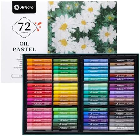 Artecho Oil Pastels Set of 72 Colors (10 x 70 mm) | Soft Oil Pastels, For Art Painting, Drawing, Blending, For Artists, Beginners, Students, Teachers