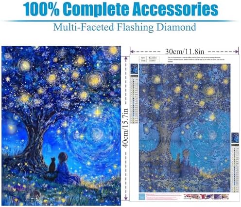 Lophomie Diamond Art Kits for Adults, 5D Starry Night Diamond Painting Kits