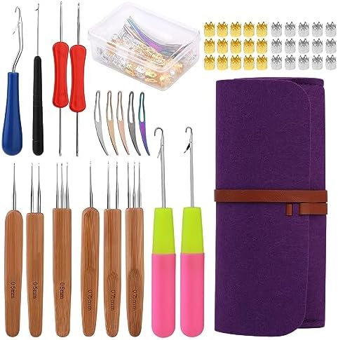 QMNNMA Dreadlock Crochet Hook, 48 Pcs Loc Crochet Needle for Hair