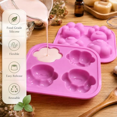 2Pack Cat Paw Silicone Soap Mold Cat Paw Handmade Soap Making Mold 3D Cat Paw Silicone Mold Cat Paw Mold Non-Stick Handmade Soap Mold for Soap Candle Lotion Bath Bombs Resin Wax Cake Chocolate Candy