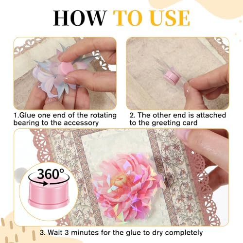 30 Pcs Spinners for Card Making, Mini Rotating Bearings, 360° DIY Rotating Base for Handmade Crafts Paper Cards Scrapbooking Greeting Cards Jewelry Making Nail Decoration