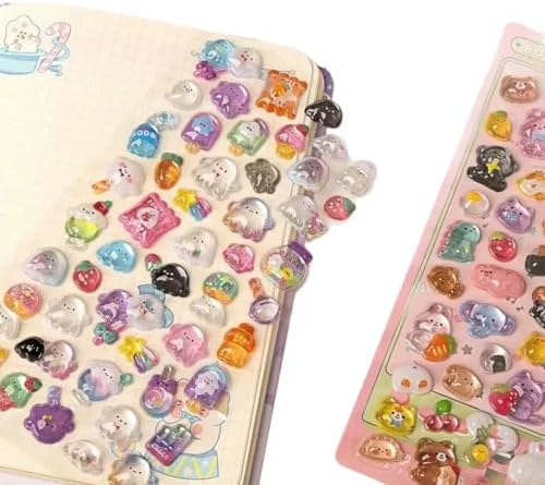 3D Puffy Stickers 6 Sheets 300+ Kawaii Stickers for Phone Case & Handbooks ﻿ ﻿