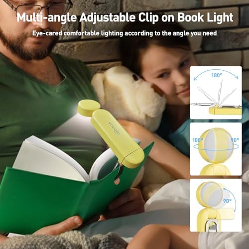 VAVOFO USB Rechargeable Book Light, Bookmark Clip on LED Reading Light