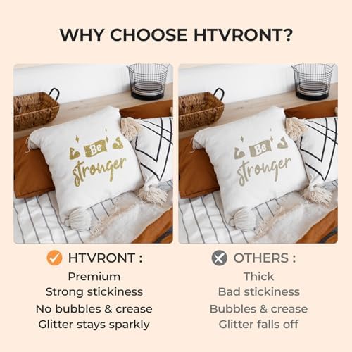HTVRONT Champagne Gold Glitter HTV, 12" x 10ft Glitter HTV