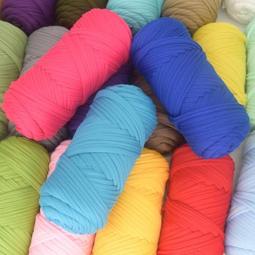 2 Pack Tshirt Yarn for Crocheting,Brown T Shirt Chunky Elastic Fabric Thick T-Shirt Crochet Yarn for Beginners Crocheting Hand Knitting Bag/Basket/Coasters/DIY Crafts/Home Decor 2 * 200G(Dark Coffee