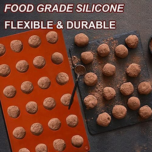 Lerykin Mini 24-Cavity Semi Sphere Silicone Molds Non-Stick, 2 Packs Half Sphere Silicone Baking Molds for Making Jelly, Chocolates and Cake