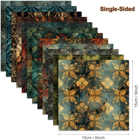 Vintage Window Scrapbook Paper Pad Color Boho Patterned Paper 6×6,24 Sheets Single-Sided Scrapbooking CardStock Papers Pad for Holiday Cardmaking DIY Origami Journaling.