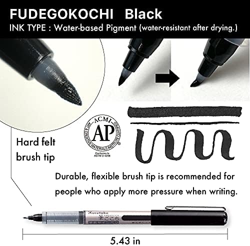 Kuretake Zig Inktober pen set, for Illustration, Manga Drawing, Lettering and Calligraphy, Professional Artist, Made in Japan (FUDEGOKOCHI(3pcs.))
