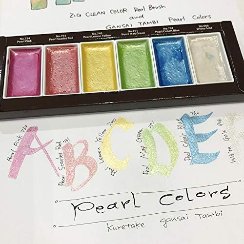 Kuretake Gansai Tambi STARRY, PEARL, GEM COLORS, 3 pack set, Made in Japan