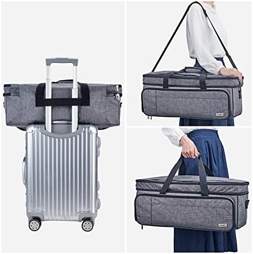 HOMEST Double Layer Carrying Case with Mat Pocket for Cricut and Tools