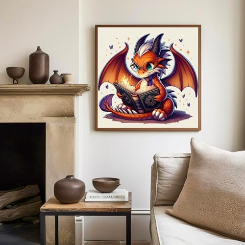 Dragon Paint by Numbers Kit for Kids, 8x8 inch