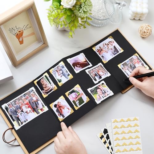 360 Pcs Photo Corners for Scrapbooking, Gold Photo Corner Stickers, Acid Free Picture Corners Self-Adhesive for Scrapbooking, Photo Corners for DIY Scrapbook, Photo Album, Memory Books, Diary