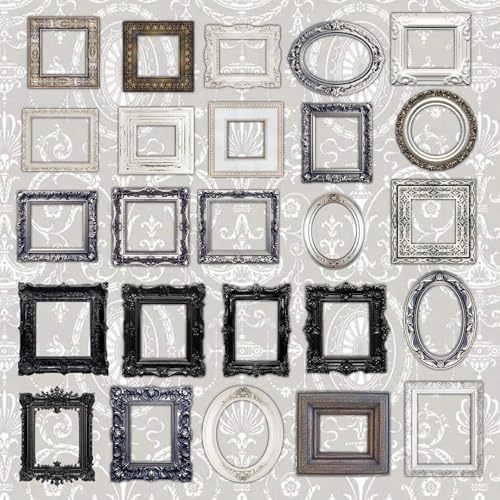 100 Pcs Vintage Frame Stickers for Scrapbooking - Scrapbook Supplies, Journal Stickers & Embellishments | Bullet Journal, Junk Journal, Wedding Albums, Crafts (Black & White)