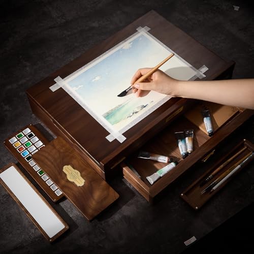MEEDEN Black Walnut Tabletop Easel Set: All-in-One Luxury Art Supplies Kit