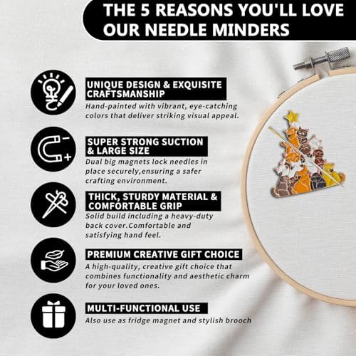Magnetic Needle Minder Magnet Embroidery Accessories and Supplies Embroidery Needle Holder Cross Stitch Holder Needlework Supplies (Christmas Tree)