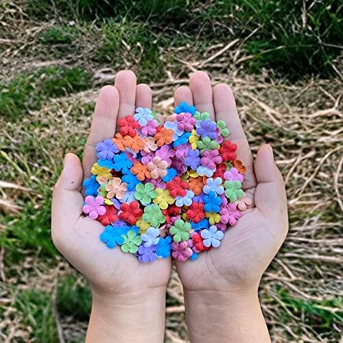 200 Pcs Handmade Mulberry Paper Stephania Venosa Flowers Petals 15x15 mm Scrapbooking Wedding DIY Craft Supplies Card Artificial Flowers (Mixed 10 Colors,)