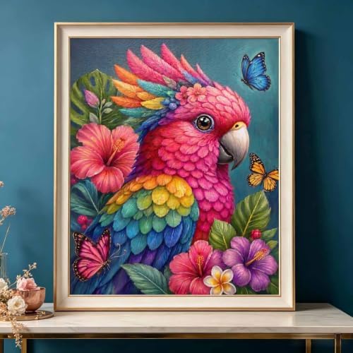 TOPCLTV Parrot Diamond Art Kits for Adults,Tropical Bird Diamond Painting