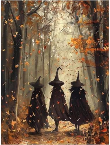 Halloween Paint by Numbers Kit for Adults,Witch Paint by Number 12x16 inch