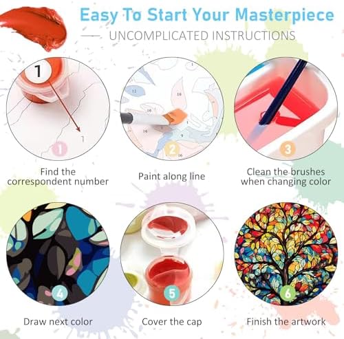 Paint by Numbers Kit for Adults, Tree of Life Acrylic Canvas Painting Set