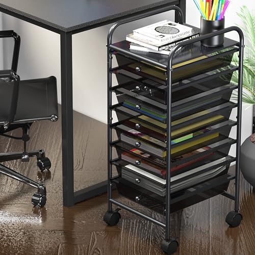 Simple Houseware 8 Drawers Rolling Utility Cart Art Craft Storage, Black