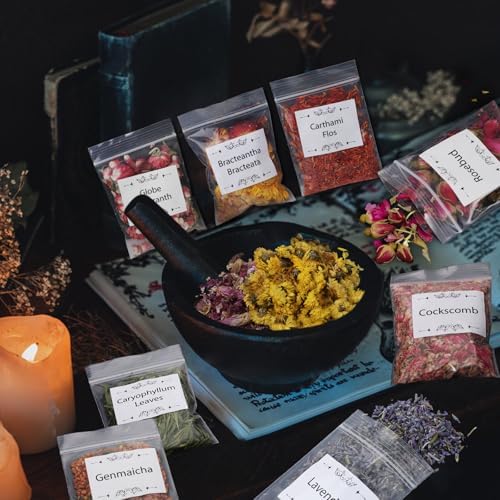 Witchcraft Supplies Herbs Kit, Dried Flowers for Witch Beginner, 70 Pack