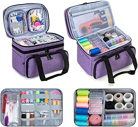 BAFASO Double Layer Sewing Accessories Organizer, Purple