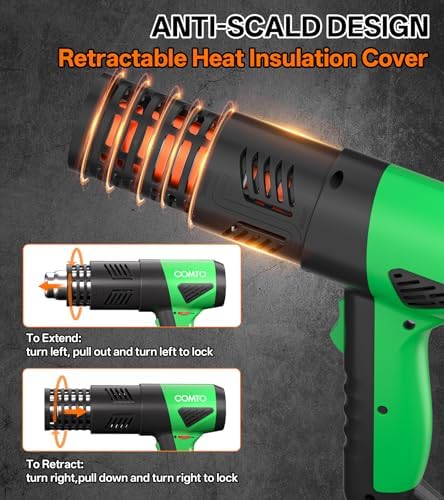 Heat Gun, 1800W Variable Temperature Hot Air Gun with 4 Nozzles