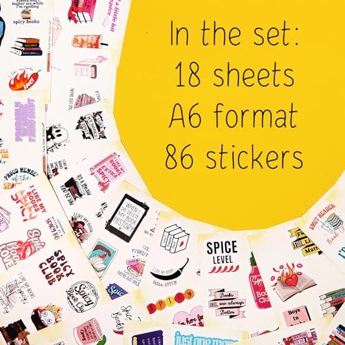 Spicy Book Stickers, SMU tty Book Stickers for Kind le, Bookish Decals for Adults, Dark Romance Decals, Gifts for Women & Men
