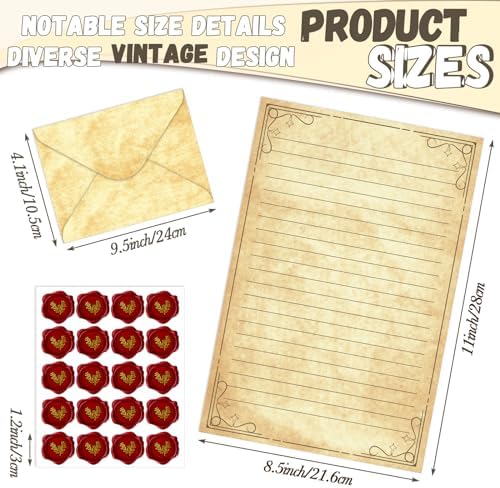 TaoBary 160 Pcs Vintage Stationery Paper and Envelopes Set, 5.5 x 8.25''