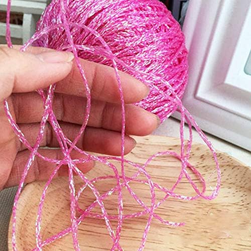 100gram DIY Sparkle Hot Pink Lurex Thread Shining Crochet Yarn Glitter Metal Yarns Fancy Sparkle Yarn for Knitting Sweater Scarf Bag - Make Amigurumi