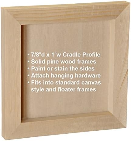 Ampersand Art Supply Unprimed Basswood Artist Panel, 7/8" Cradled Profile, 18"x18"