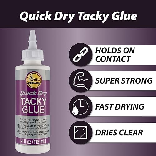 All-Purpose Tacky Glue – Premium Adhesive for Crafts, Jewelry, and Household Repairs – Quick Dry 4 Oz. (3 Bottles)