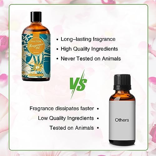 PHATOIL Mandarin Fragrance Oil for Diffuser Aromatherapy 3.38FL.OZ | Long Lasting Scented Oils For Humidifier, Air Freshener, DIY Soap Candle, Scent Project Making, Aroma Oil for Home Freshening