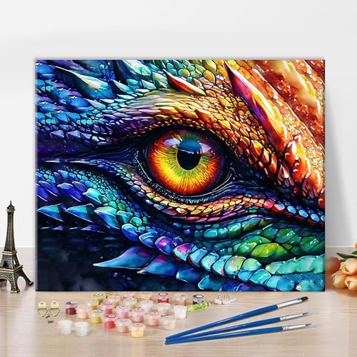 TUMOVO DIY Paint by Number for Adults Dragon Eye Paint by Numbers Kits