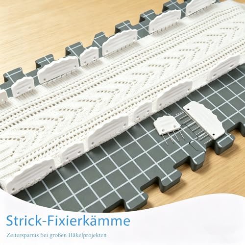 Yrangee Blocking Mats for Knitting-9 Pack Extra Thick,10 Blocking Combs