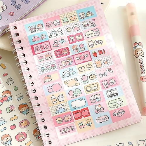 Vintage Japanese Sticker Book for Adults – 16 Sheets, 1000+ Aesthetic Stickers for Journaling & Scrapbooking, Cute & Girlhood Scrapbook Sticker Book for DIY Crafts