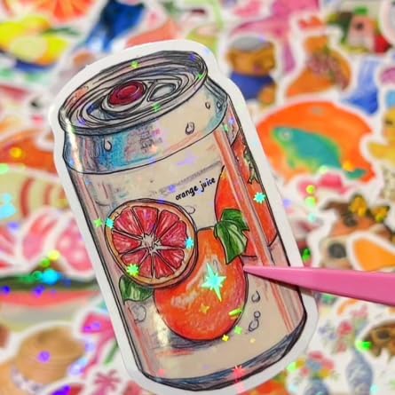 200PCS Vintage Aesthetic Stickers Pack Cute Scrapbook Stickers Holographic Journaling Scrapbooking Supplies Accessories