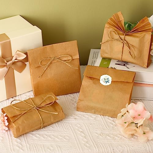 Fulmoon 100 Pcs Soap Packaging Paper Bag 5''x8'' with Rope,Solid Color