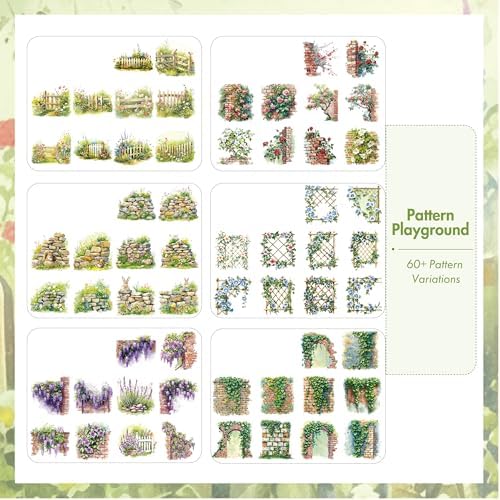 3.4" Large Flower Stickers for Scrapbooking – 60PCS Waterproof Wall &Floral Stickers for Journaling, Junk Journal Supplies, Card Making, DIY Crafts & Bullet Journal Planner