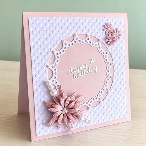 Lapoo Words Cutting Die for Scrapbooking - Durable, Cut Stencils for DIY Scrapbook Photo Album Decorative Paper Card, Card Making Supplies Party Wedding Decorations (Happy Birthday 3.1 x 3.1 in)