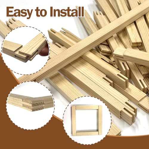 28 Pcs Needlepoint Stretcher Bars for Needlework, 7 Length Size Wood Canvas Frames Kits, Embroidery Oil Painting Posters Art Supplies (6/8/10/12/14/16/20inch)