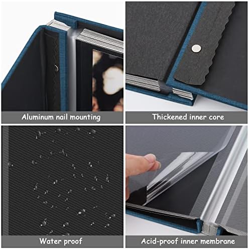 Zesthouse Photo Album Self Adhesive Pages, 60 Pages Magnetic Scrapbook Albums with Sticky Page, Photos Album Holds 8x10 & 5X7 & 4x6 & 6x8 & 3x5, Large Picture Book Ideal Gift for Family Wedding Baby