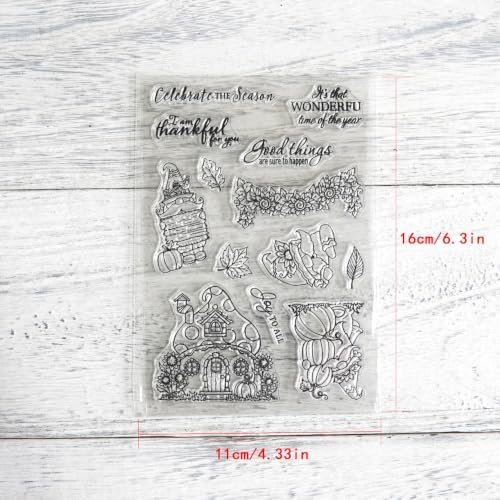 Dwarf Pumpkin Autumn Clear Stamps and Die Cuts Sets for DIY Card Making