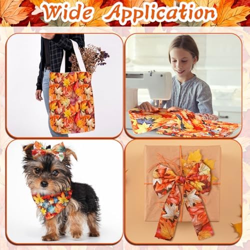 HunnmingRe 20 Pcs 10''x10'' Fall Maple Leaves Quilting Fabric Squares