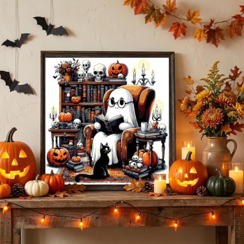 Halloween Paint by Numbers Kit for Adults,DIY Paint by Number 14x14 inch