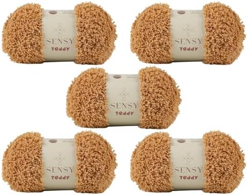 S Sensy Teddy - Micro Polyester Amigurumi Yarn 5 Skeins Latte 109 Yards 4oz