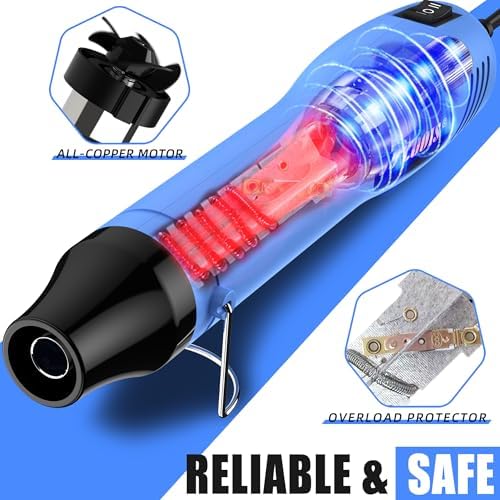 Mini Heat Gun, 2-Temp Settings Portable Hot Air Gun for Crafts, Shrink Tubing & DIY