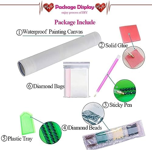 WNPOKN Rainbow Heart Diamond Art Kits for Adults 12 x 16inch